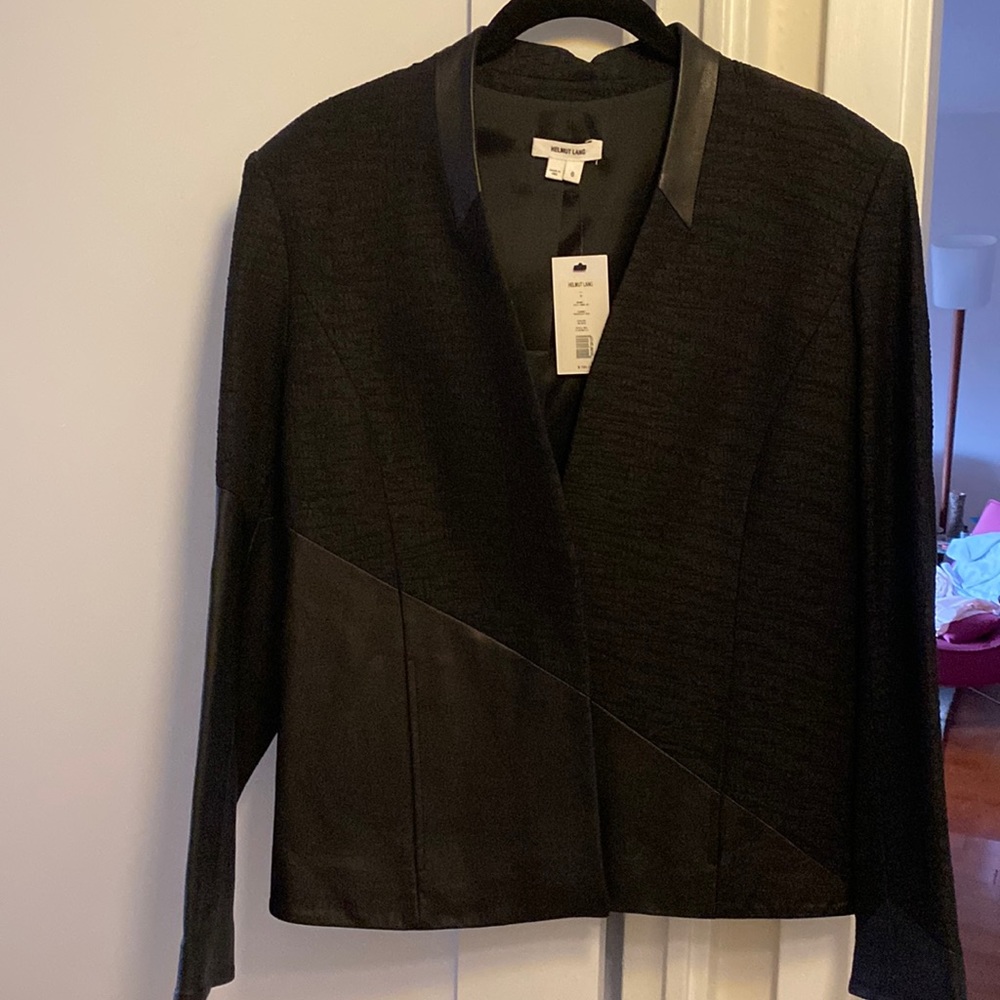 Helmut Lang - black brand new - genuine leather and fabric mix jacket